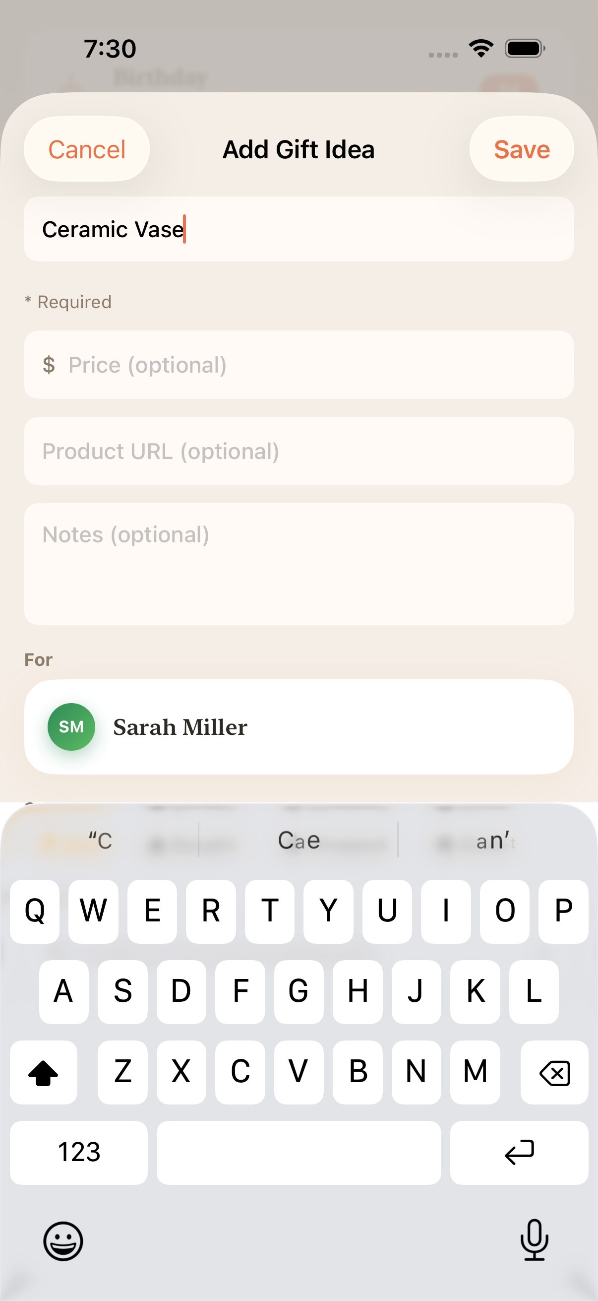 Add Gift